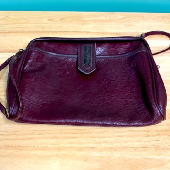 Vintage Espresso Leather Express Shoulder Bag Purse - Picture 1 of 5